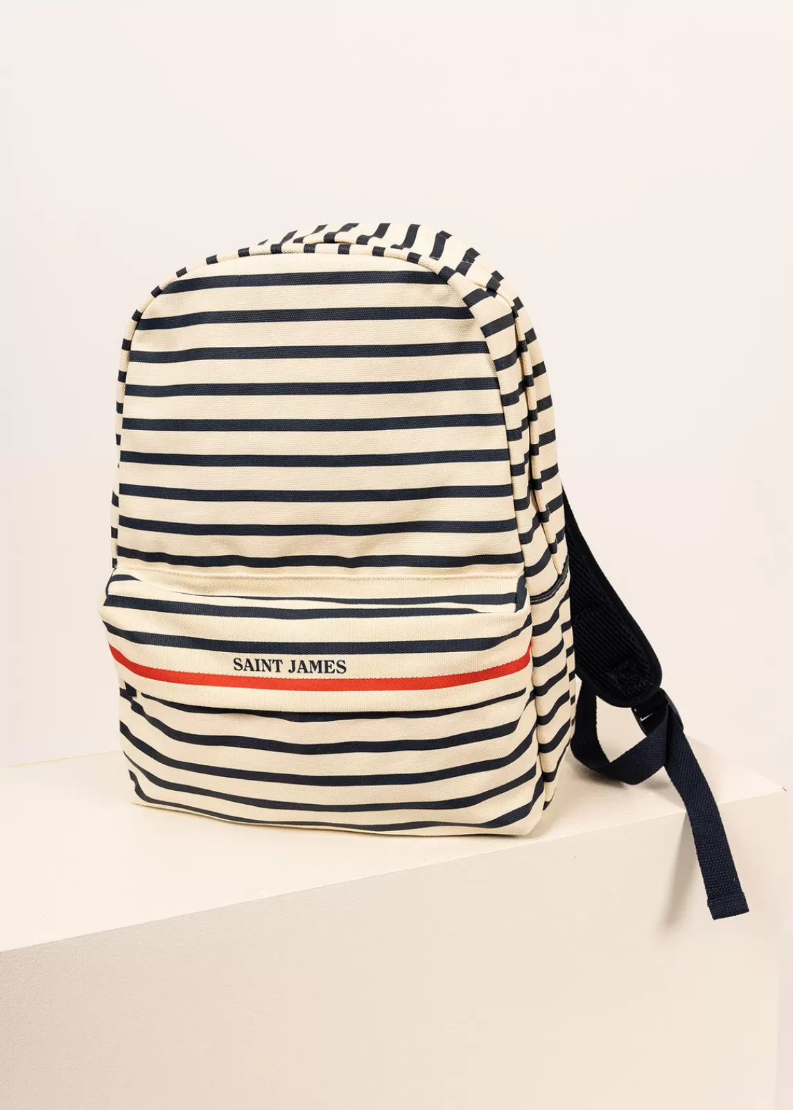 Accessories>Saint James Striped backpack ECRU/MARINE