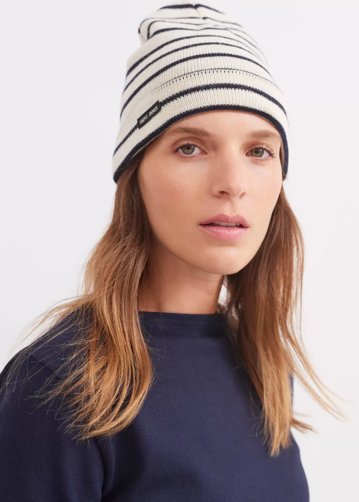 Hats & Beanies>Saint James Striped sailor hat ECRU/MARINE