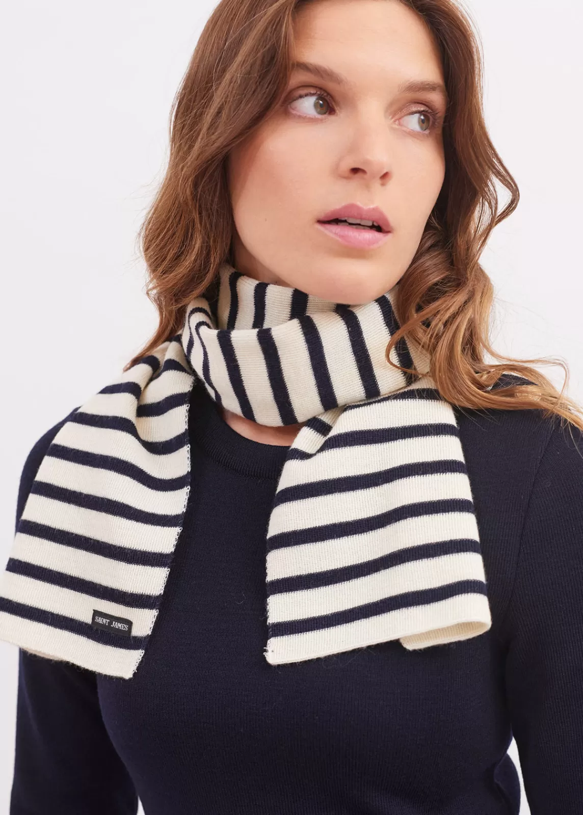 Accessories>Saint James Striped scarf ECRU/MARINE