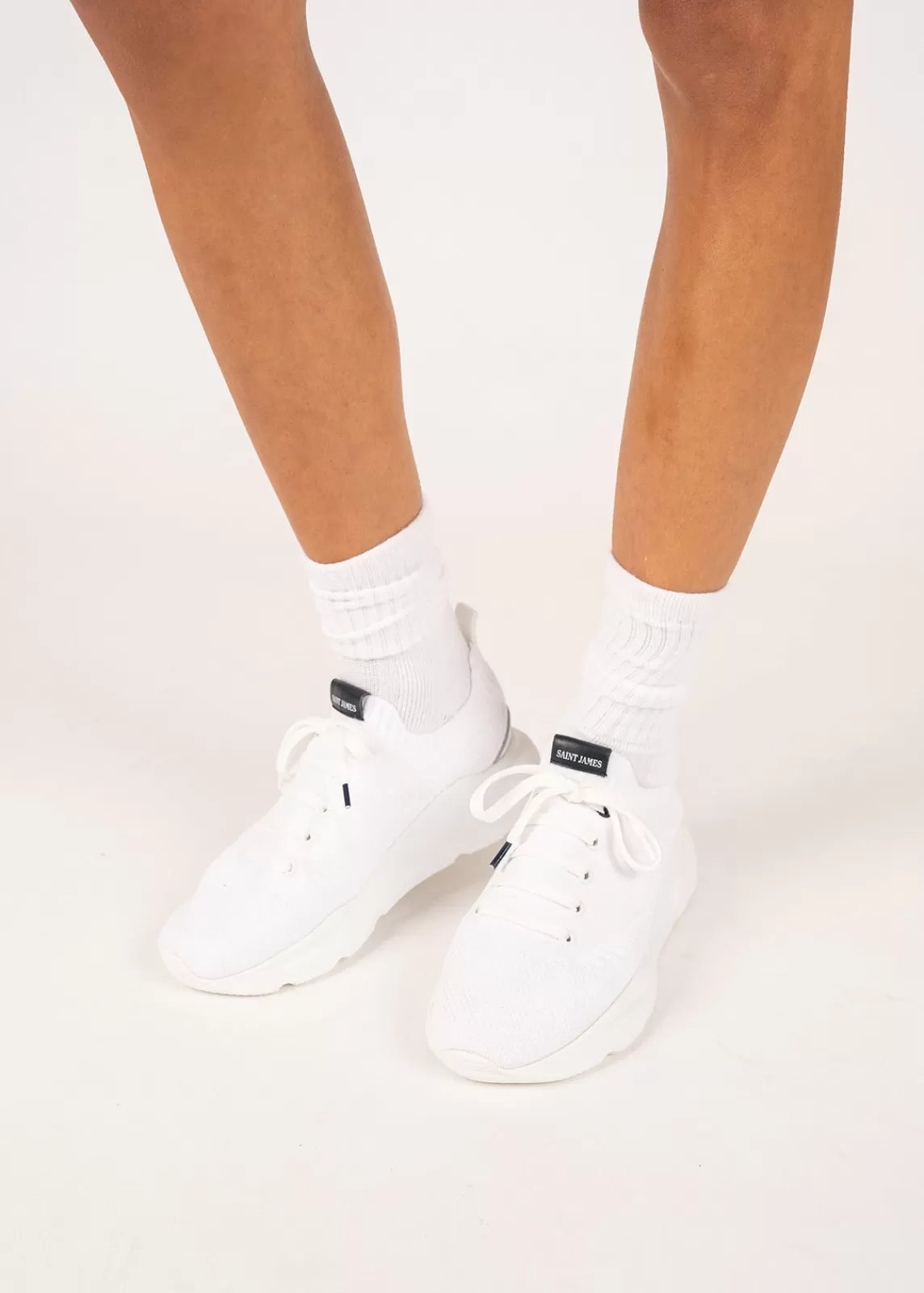 Shoes & Socks>Saint James Technical sneakers for women BLANC