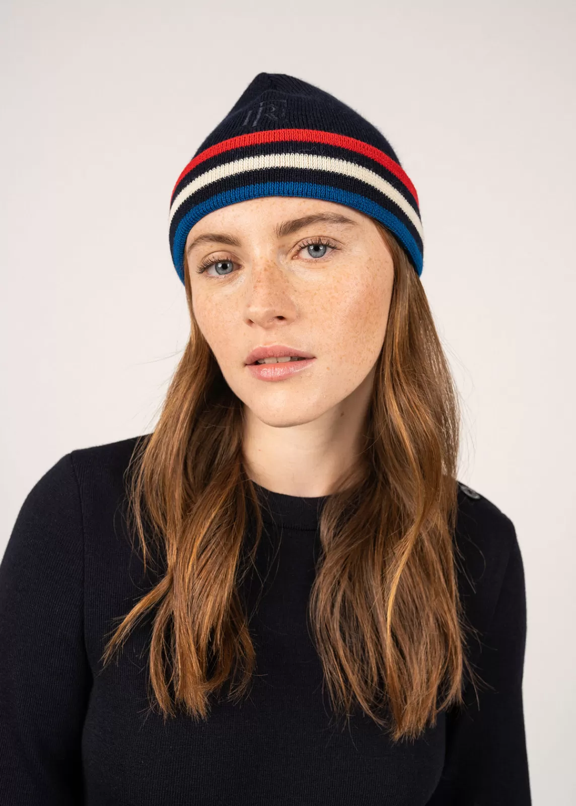 Hats & Beanies>Saint James Tricolor wool hat MARINE