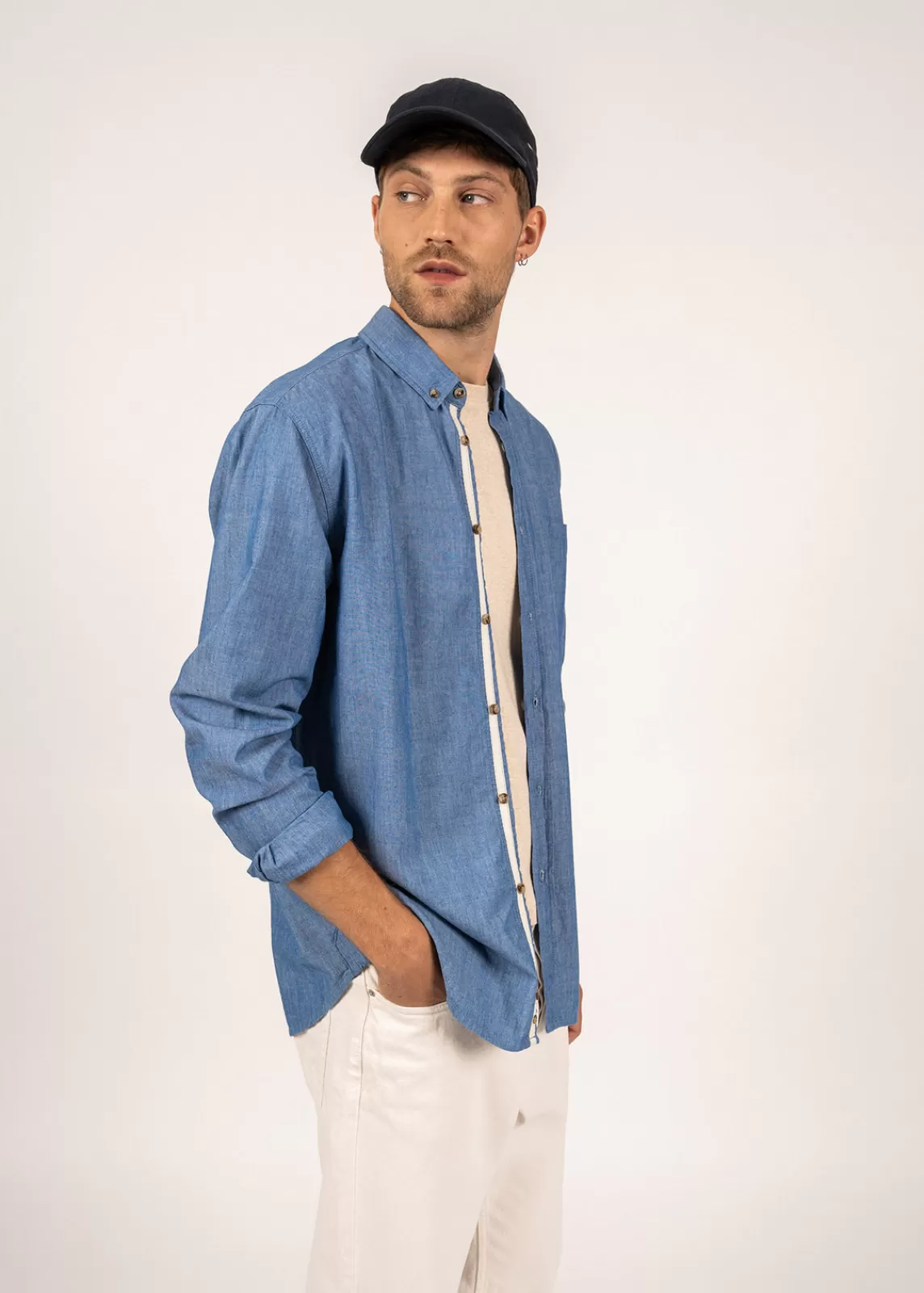 Shirts>Saint James Turner long sleeve shirt INDIGO