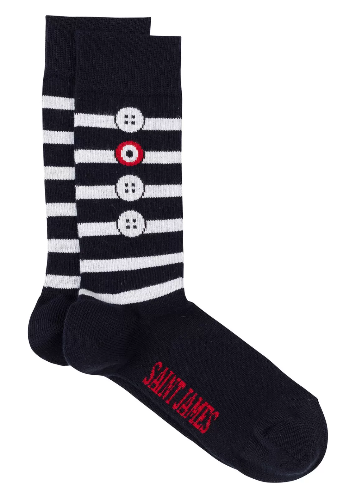 Shoes & Socks>Saint James Unisex socks with jacquard pattern MARINE/BLANC