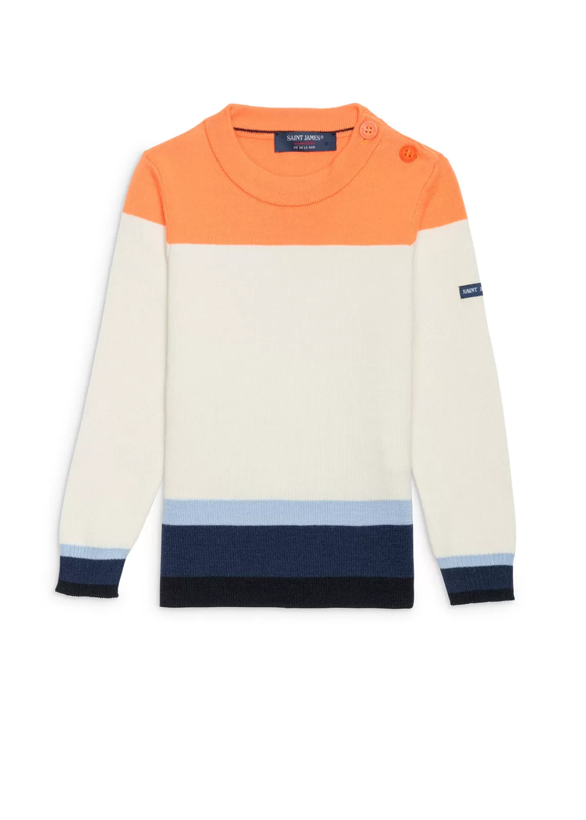 Sailor Jumpers>Saint James Vauville sailor-style jumper for kids ECUME/ORANGEFLUO/INDIGO/NAVY/CHIELCHINE