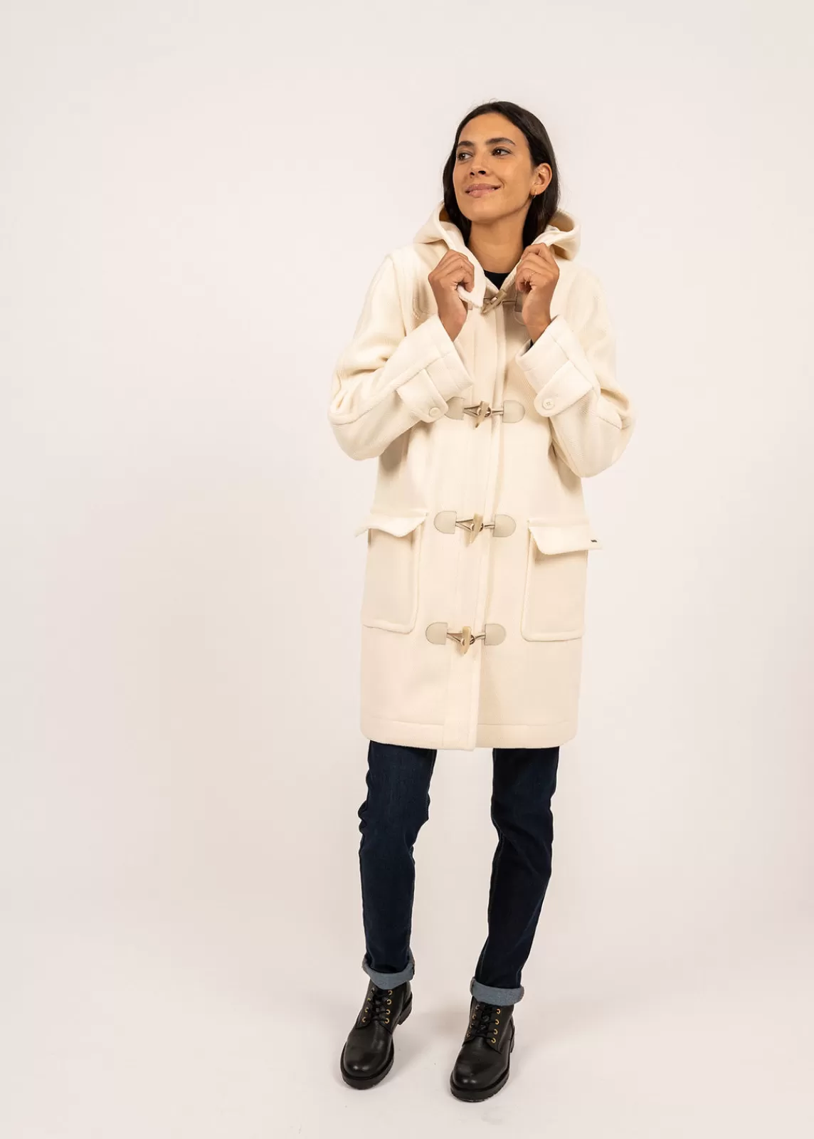 Coats & Peacoats>Saint James Venus classic duffle-coat BLANCD'HIVER